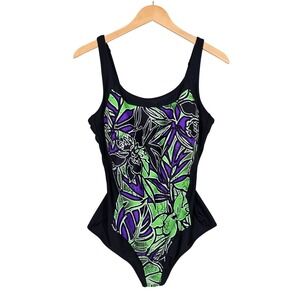 Anita Care Women's Floral One Piece Post Mastectomy Swimsuit Black Green 20